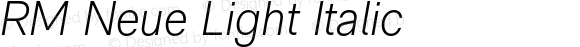 RM Neue Light Italic