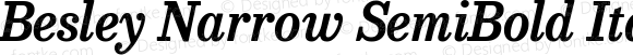 Besley Narrow SemiBold Italic