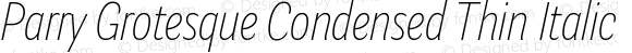 Parry Grotesque Condensed Thin Italic