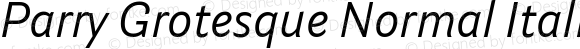 Parry Grotesque Normal Italic