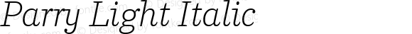 Parry Light Italic