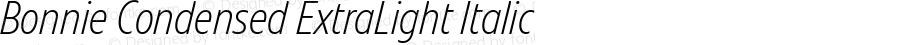 Bonnie Condensed ExtraLight Italic