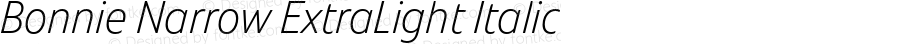 Bonnie Narrow ExtraLight Italic