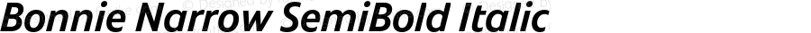 Bonnie Narrow SemiBold Italic