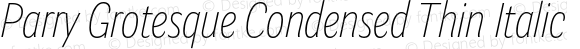 Parry Grotesque Condensed Thin Italic