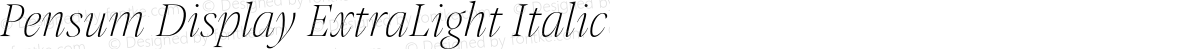 Pensum Display ExtraLight Italic