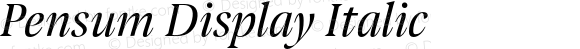 Pensum Display Italic