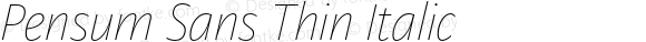 Pensum Sans Thin Italic