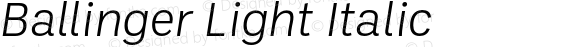 Ballinger Light Italic