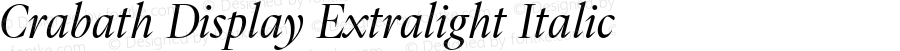 Crabath Display Extralight Italic