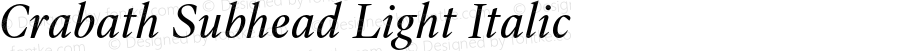 Crabath Subhead Light Italic