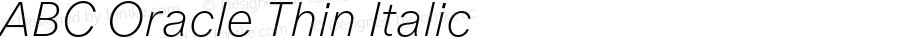 ABC Oracle Thin Italic