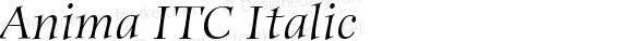 Anima ITC Italic Version 1.00