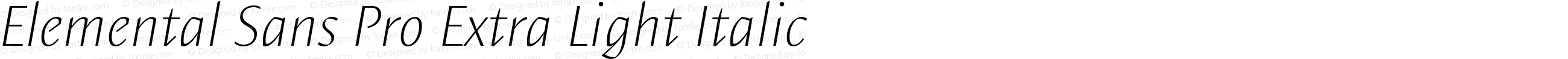 Elemental Sans Pro Extra Light Italic