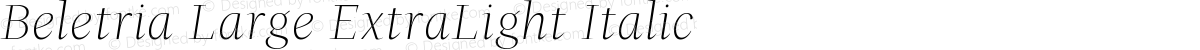 Beletria Large ExtraLight Italic