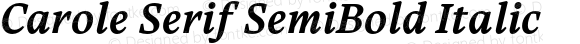 Carole Serif SemiBold Italic