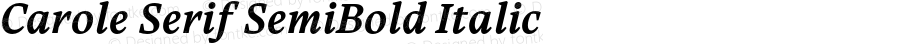 Carole Serif SemiBold Italic