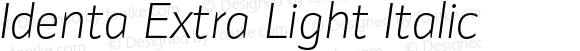 Identa Extra Light Italic