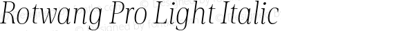 Rotwang Pro Light Italic