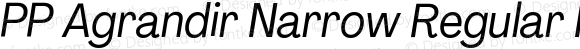 PP Agrandir Narrow Regular Italic