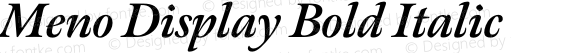 MenoDisplay Bold Italic