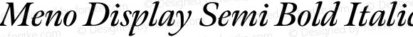 MenoDisplay SemiBold Italic