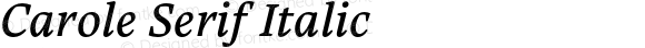 Carole Serif Italic