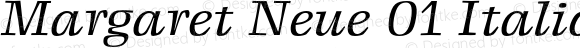 Margaret Neue 01 Italic