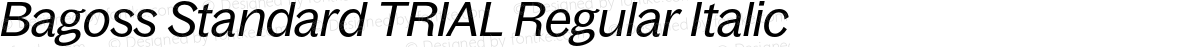 Bagoss Standard TRIAL Regular Italic