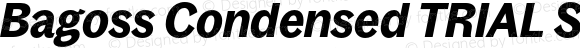 Bagoss Condensed TRIAL SemiBold Italic Version 3.001;Glyphs 3.1.2 (3149)