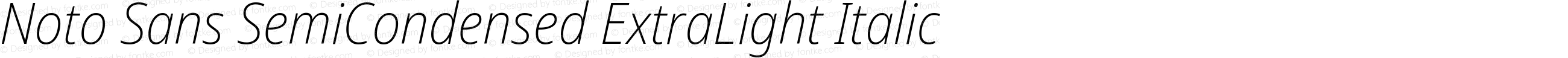 Noto Sans SemiCondensed ExtraLight Italic