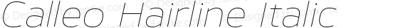 Calleo Hairline Italic