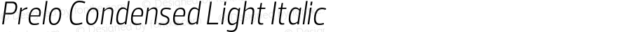 Prelo Condensed Light Italic