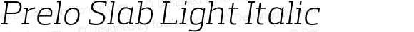 Prelo Slab Light Italic