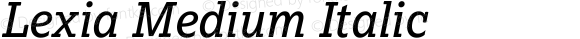 Lexia Medium Italic