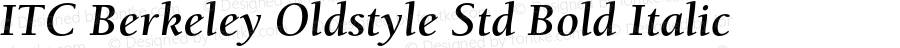 ITC Berkeley Oldstyle Std Bold Italic