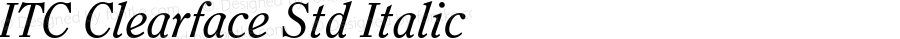 ITC Clearface Std Italic