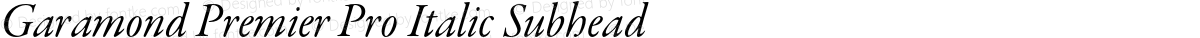 Garamond Premier Pro Italic Subhead