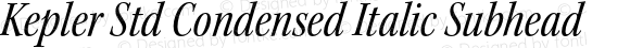 Kepler Std Condensed Italic Subhead