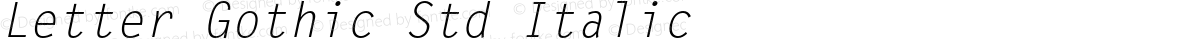 Letter Gothic Std Italic