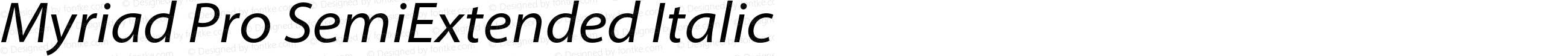 Myriad Pro SemiExtended Italic