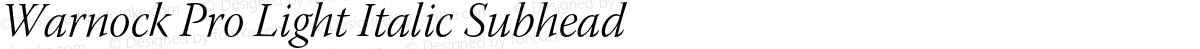 Warnock Pro Light Italic Subhead