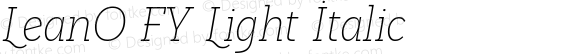 LeanO FY Light Italic