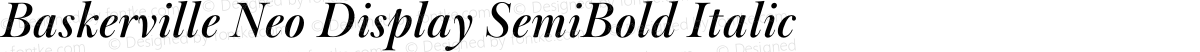 Baskerville Neo Display SemiBold Italic