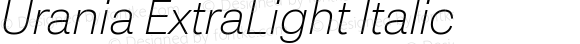 Urania ExtraLight Italic