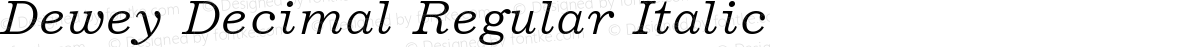 Dewey Decimal Regular Italic