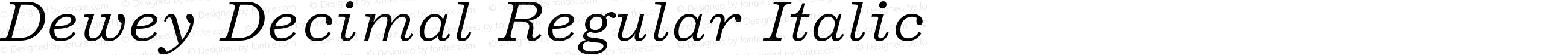 Dewey Decimal Regular Italic