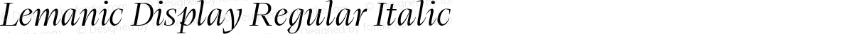 Lemanic Display Regular Italic