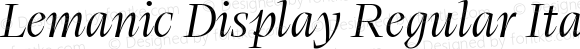 Lemanic Display Regular Italic