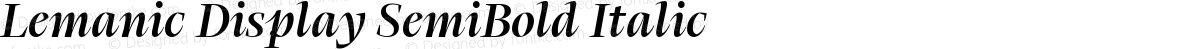 Lemanic Display SemiBold Italic